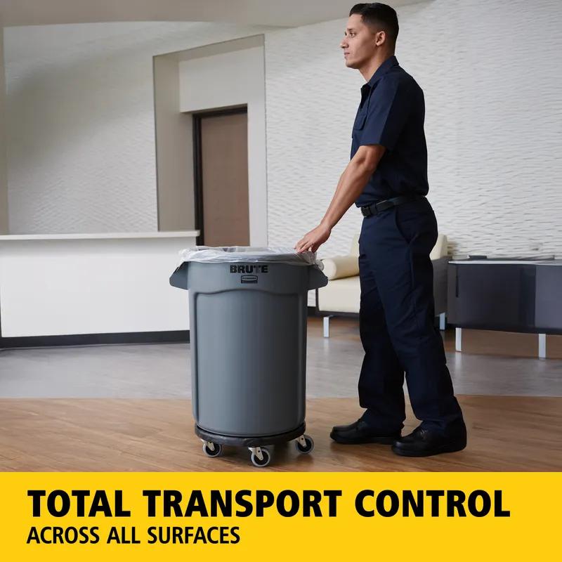 Brute® Trash Can Dolly 18.25X18.25X6.63 IN 250 LB Black Resin Round Swivel 1/Each