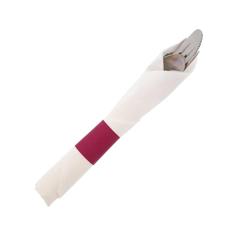 Napkin Bands Burgundy 2500 Count/Pack 8 Packs/Case 20000 Count/Case
