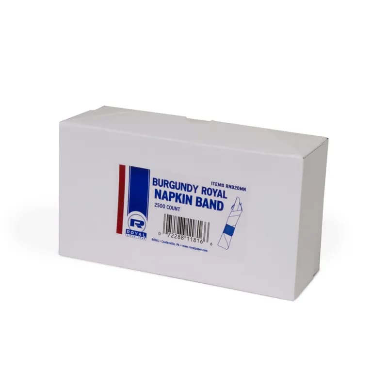 Napkin Bands Burgundy 2500 Count/Pack 8 Packs/Case 20000 Count/Case