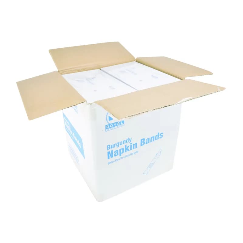 Napkin Bands Burgundy 2500 Count/Pack 8 Packs/Case 20000 Count/Case