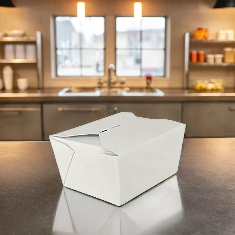 Victoria Bay #3 Take-Out Box Fold-Top 66 OZ Paper White 200/Case