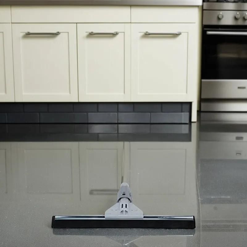 SmartFit Floor Squeegee Heavy Duty Plastic Steel Rubber Gray Black With 30IN Head 1/Each