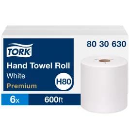 Tork Roll Paper Towel H80 7.938IN X600FT White Standard Roll 3-Slot Refill 7.8IN Roll 1.925IN Core Diameter 6 Rolls/Case