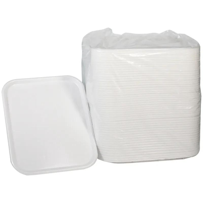 Serving Tray 18X14 IN Polystyrene Foam White Rectangle 100/Case