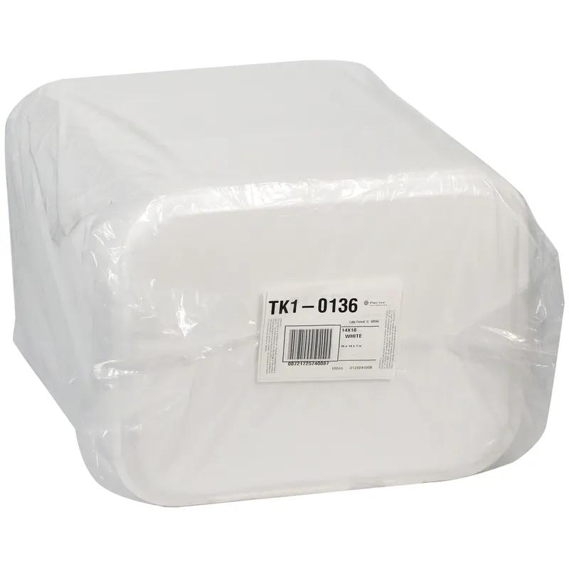 Serving Tray 18X14 IN Polystyrene Foam White Rectangle 100/Case