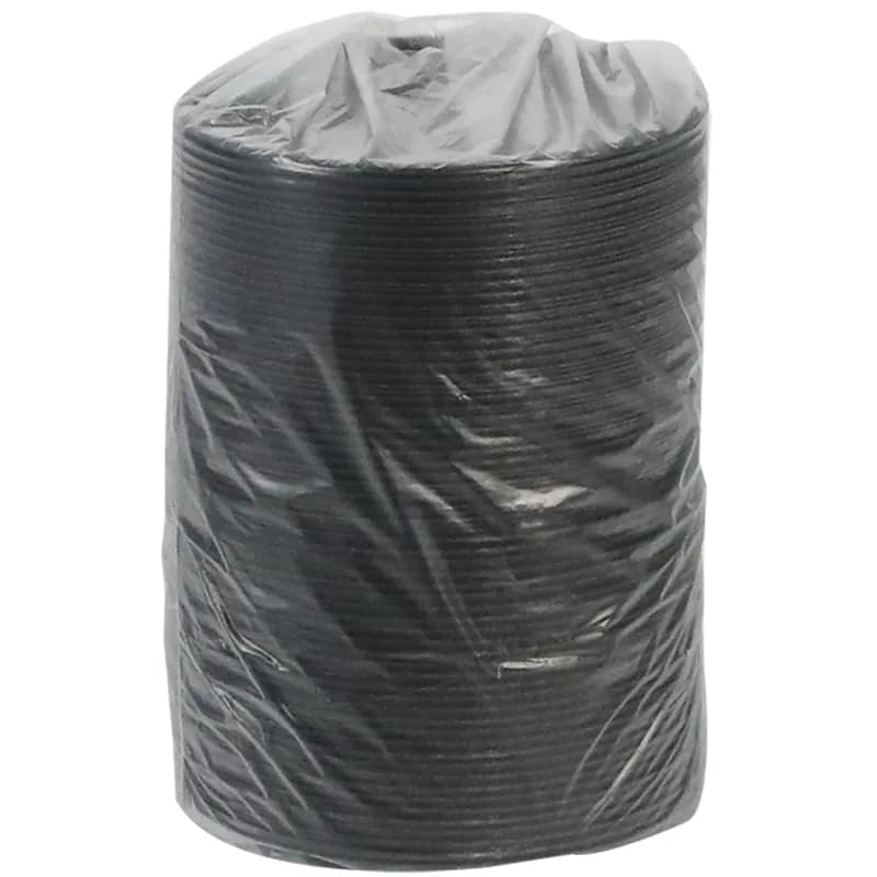 Plate 6X0.6 IN Polystyrene Foam Black Round Laminated 1000/Case