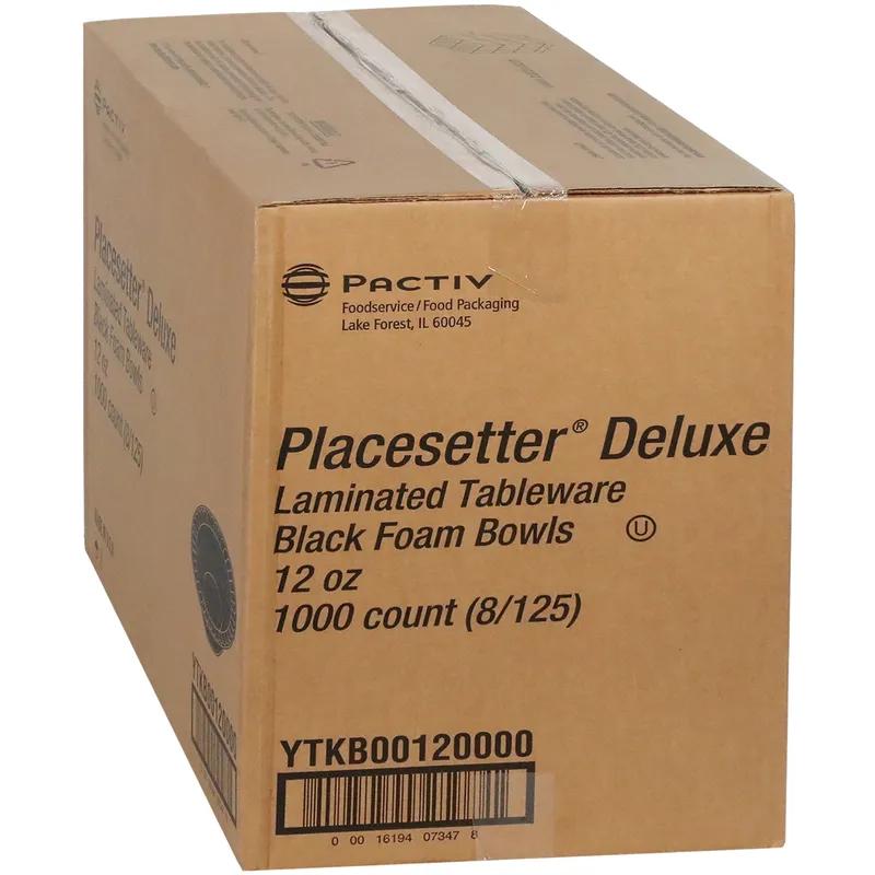 Bowl 12 OZ Polystyrene Foam Black Round Laminated 1000/Case