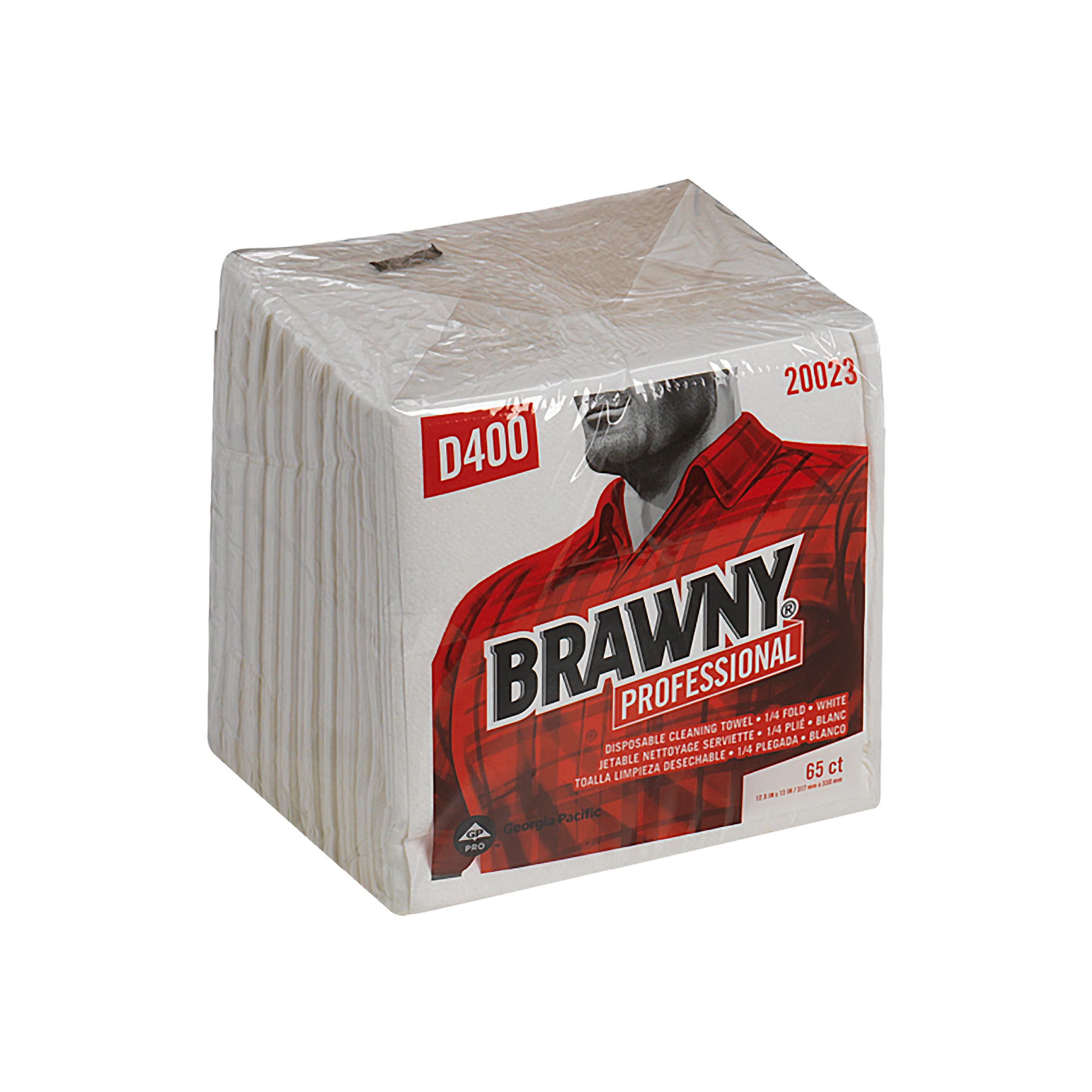 Brawny® Professional Cleaning Wipe 12.5X13 IN Medium (MED) 1 DRC White 1/4 Fold 65 Sheets/Pack 18 Packs/Case