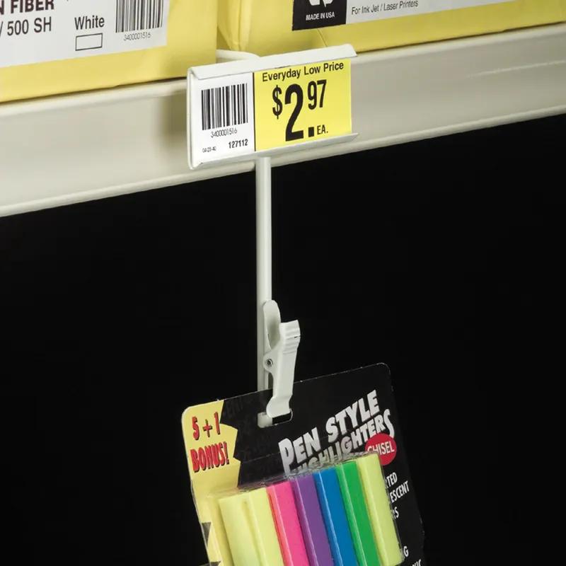 Merchandising Strip 31 IN Metal Beige Shelf-Top w/ Sign Channel 12 Stations 1/Each