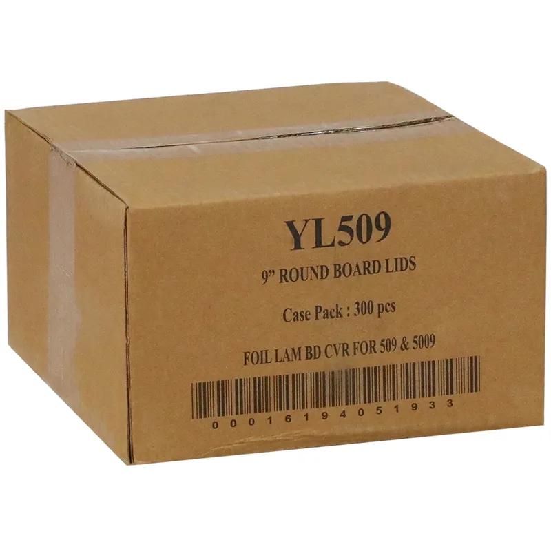 Lid 9.3X9.1 IN Paperboard White Silver Round For Container 300/Case