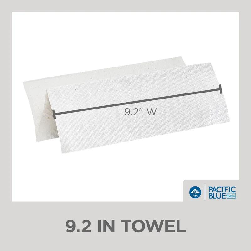 Pacific Blue Basic Folded Paper Towel 9.4X9.2 IN 1PLY White 1/2 Fold 250 Count/Pack 16 Packs/Case 4000 Count/Case