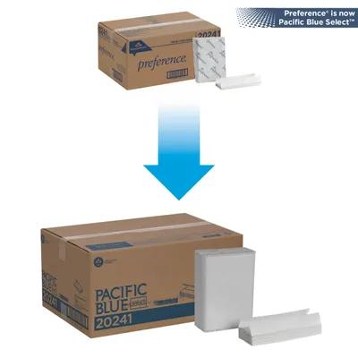 Pacific Blue Select Folded Paper Towel 10.1X12.7 IN 1PLY White 1/2 Fold 200 Sheets/Pack 12 Packs/Case 2400 Sheets/Case