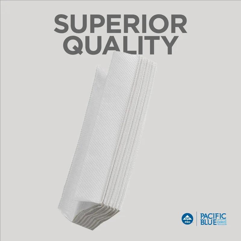 Pacific Blue Select Folded Paper Towel 10.1X12.7 IN 1PLY White 1/2 Fold 200 Sheets/Pack 12 Packs/Case 2400 Sheets/Case