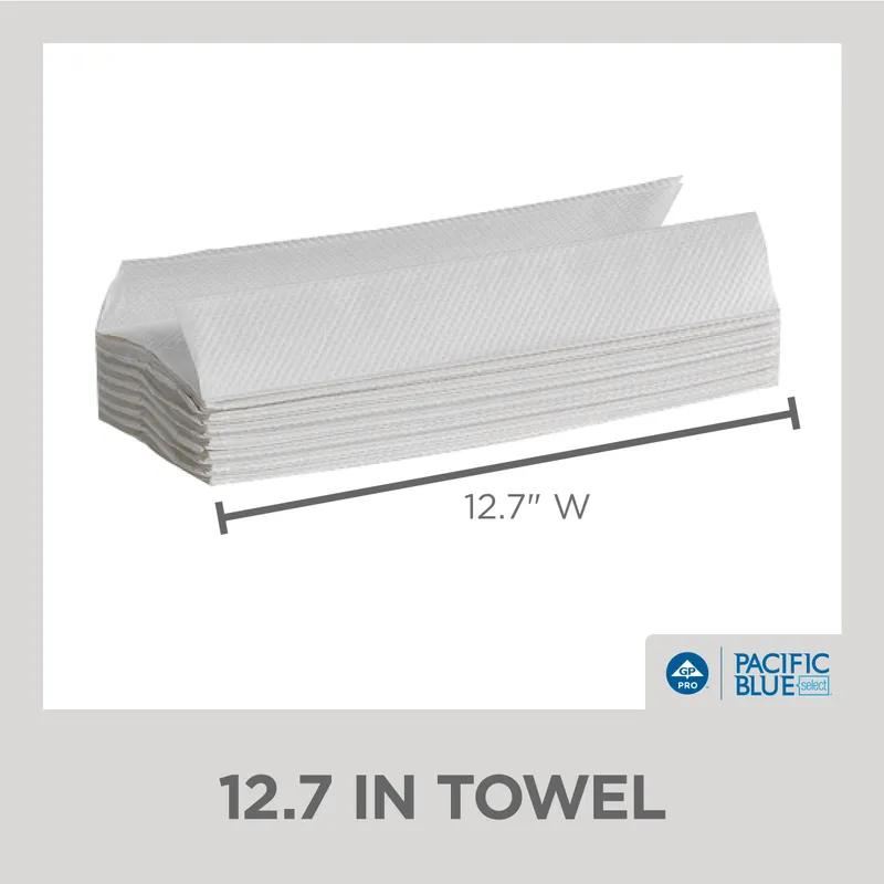 Pacific Blue Select Folded Paper Towel 10.1X12.7 IN 1PLY White 1/2 Fold 200 Sheets/Pack 12 Packs/Case 2400 Sheets/Case