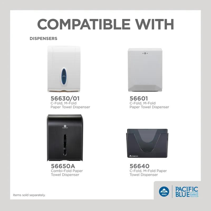 Pacific Blue Select Folded Paper Towel 10.1X12.7 IN 1PLY White 1/2 Fold 200 Sheets/Pack 12 Packs/Case 2400 Sheets/Case