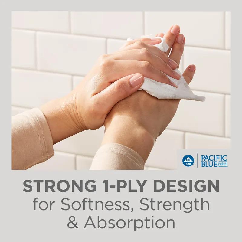 Pacific Blue Select Folded Paper Towel 10.1X12.7 IN 1PLY White 1/2 Fold 200 Sheets/Pack 12 Packs/Case 2400 Sheets/Case