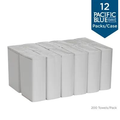 Pacific Blue Select Folded Paper Towel 10.1X12.7 IN 1PLY White 1/2 Fold 200 Sheets/Pack 12 Packs/Case 2400 Sheets/Case