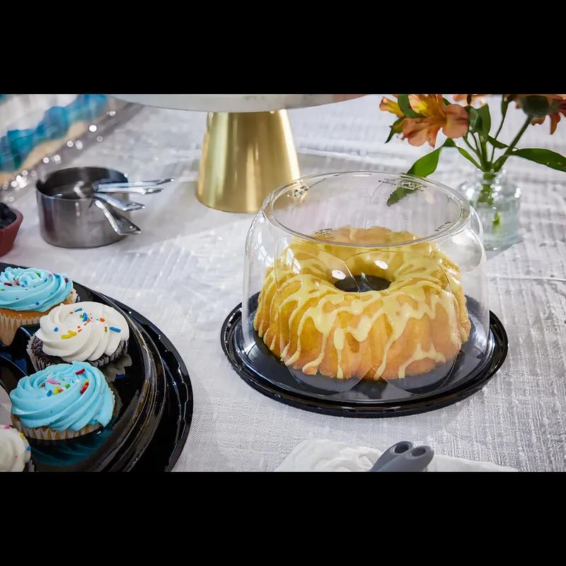 Lid High Dome 7.75X3.1 IN 1 Compartment PET Clear Round For Cake Bakery Container Smooth Unhinged 200/Case