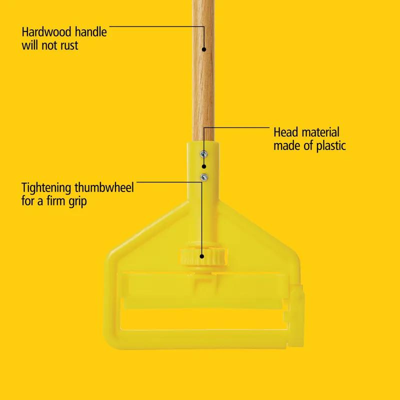 Invader® Mop Handle Large (LG) 60 IN Natural Yellow Wood 1/Each