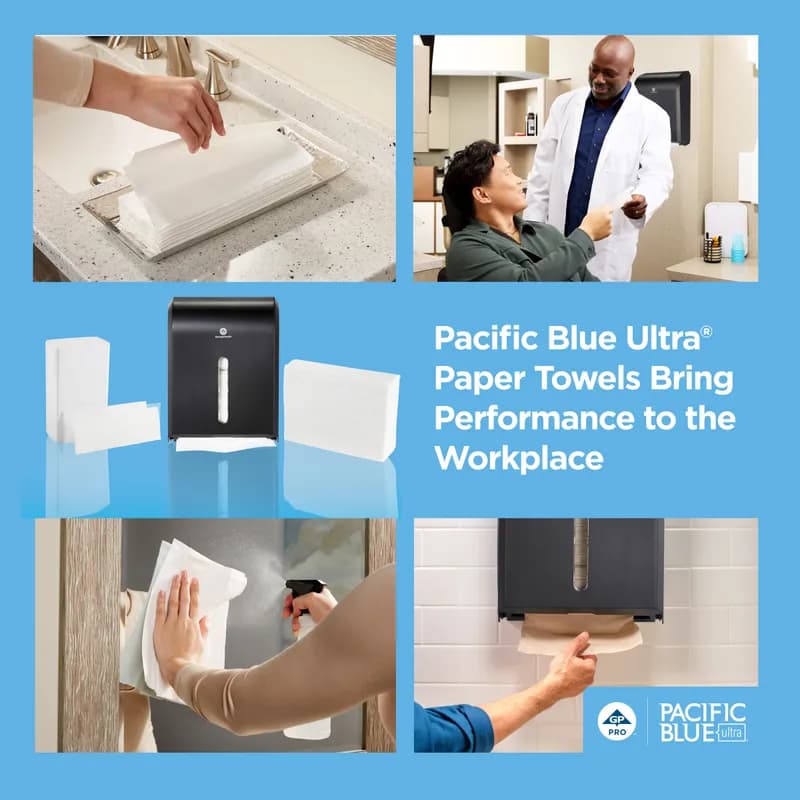 Pacific Blue Ultra™ Folded Paper Towel 10.2X10.8 IN 1PLY White 1/2 Fold 220 Sheets/Pack 10 Packs/Case 2200 Sheets/Case