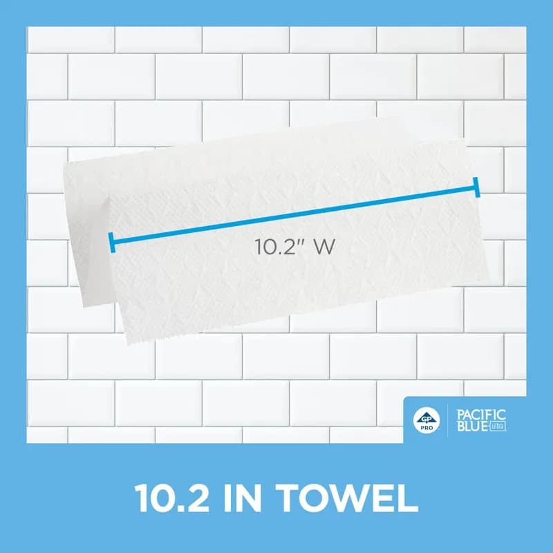 Pacific Blue Ultra™ Folded Paper Towel 10.2X10.8 IN 1PLY White 1/2 Fold 220 Sheets/Pack 10 Packs/Case 2200 Sheets/Case