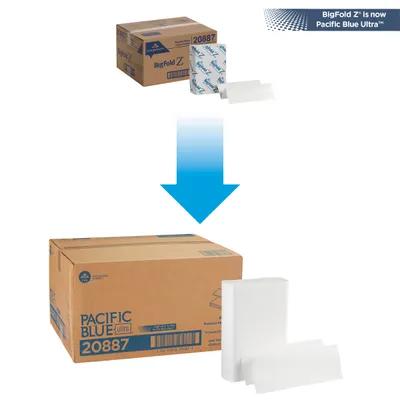 Pacific Blue Ultra™ Folded Paper Towel 10.8X10.2 IN 1PLY White 1/2 Fold 220 Sheets/Pack 10 Packs/Case 2200 Sheets/Case