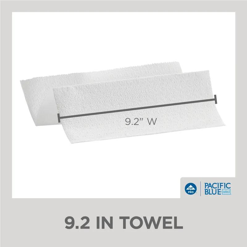 Pacific Blue Select Folded Paper Towel 9.2X9.4 IN 2PLY White 1/2 Fold 125 Sheets/Pack 16 Packs/Case 2000 Sheets/Case