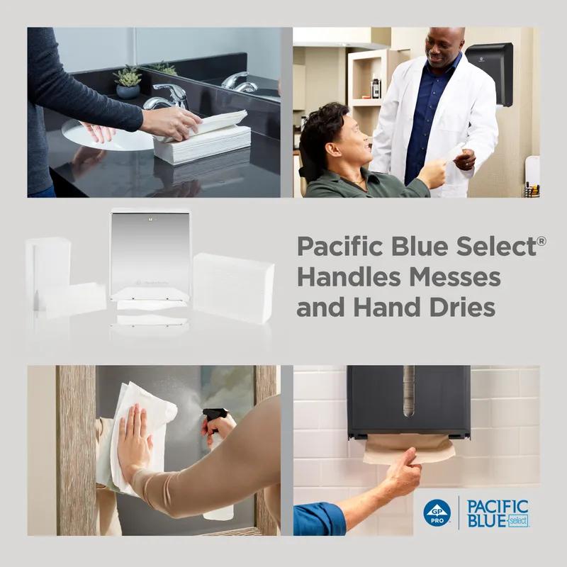 Pacific Blue Select Folded Paper Towel 9.2X9.4 IN 2PLY White 1/2 Fold 125 Sheets/Pack 16 Packs/Case 2000 Sheets/Case