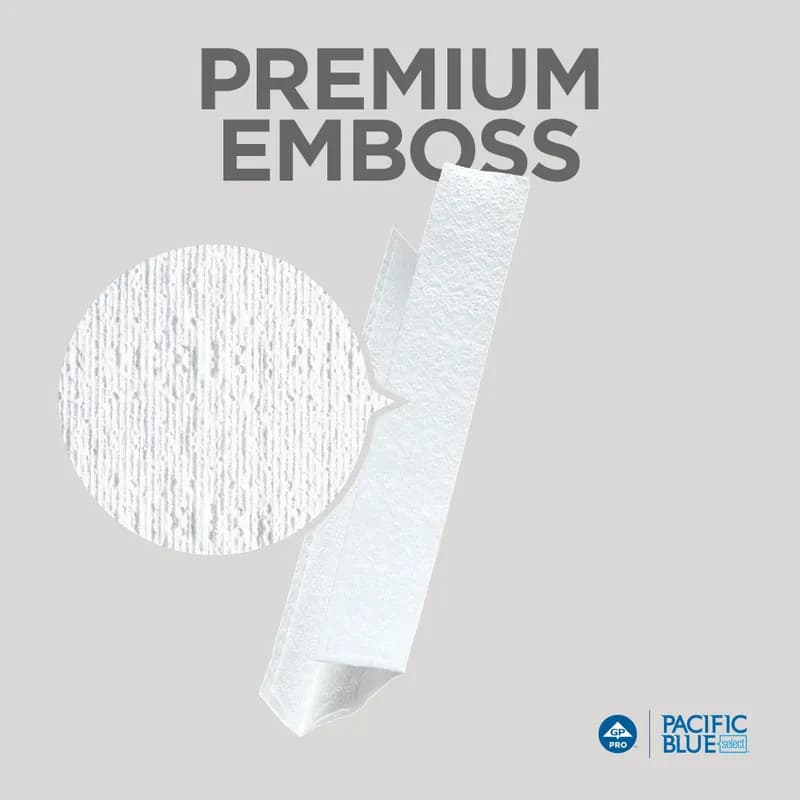 Pacific Blue Select Folded Paper Towel 10.1X12.7 IN 2PLY White 1/2 Fold 120 Sheets/Pack 12 Packs/Case 1440 Sheets/Case