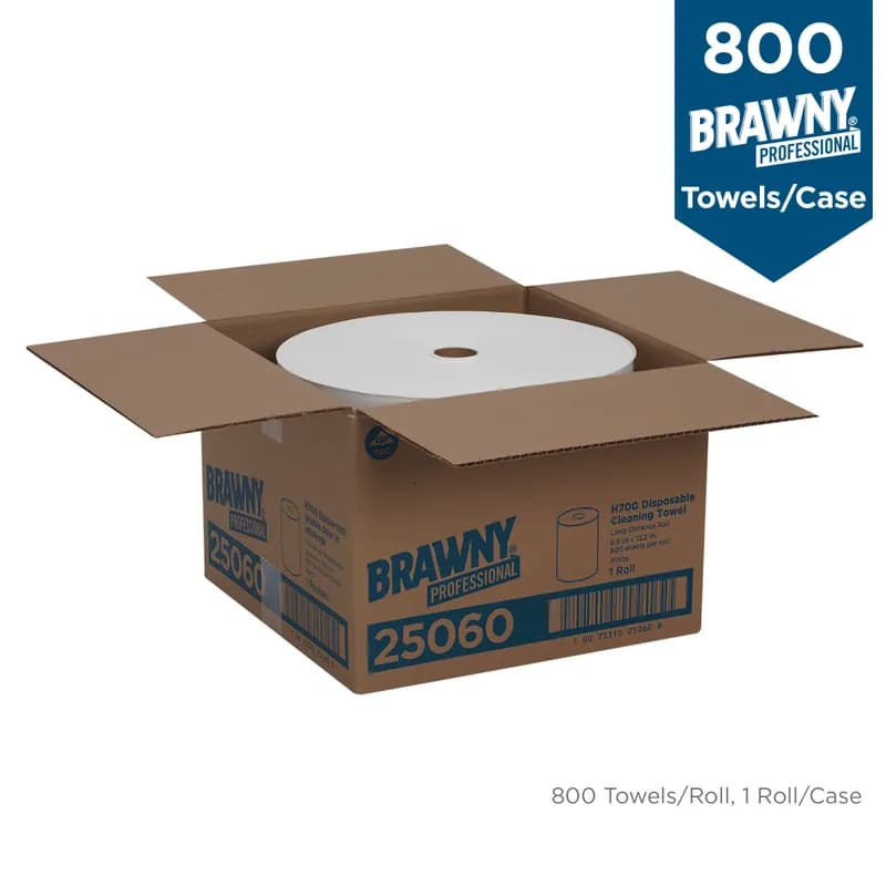 Brawny® Professional Cleaning Towel Unfolded: 13.25X10 IN Medium 1 White 800 Sheets/Roll 1 Rolls/Case 800 Sheets/Case