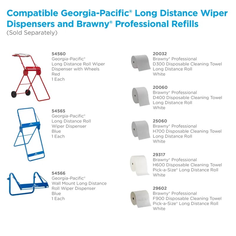 Brawny® Professional Cleaning Towel Unfolded: 13.25X10 IN Medium 1 White 800 Sheets/Roll 1 Rolls/Case 800 Sheets/Case