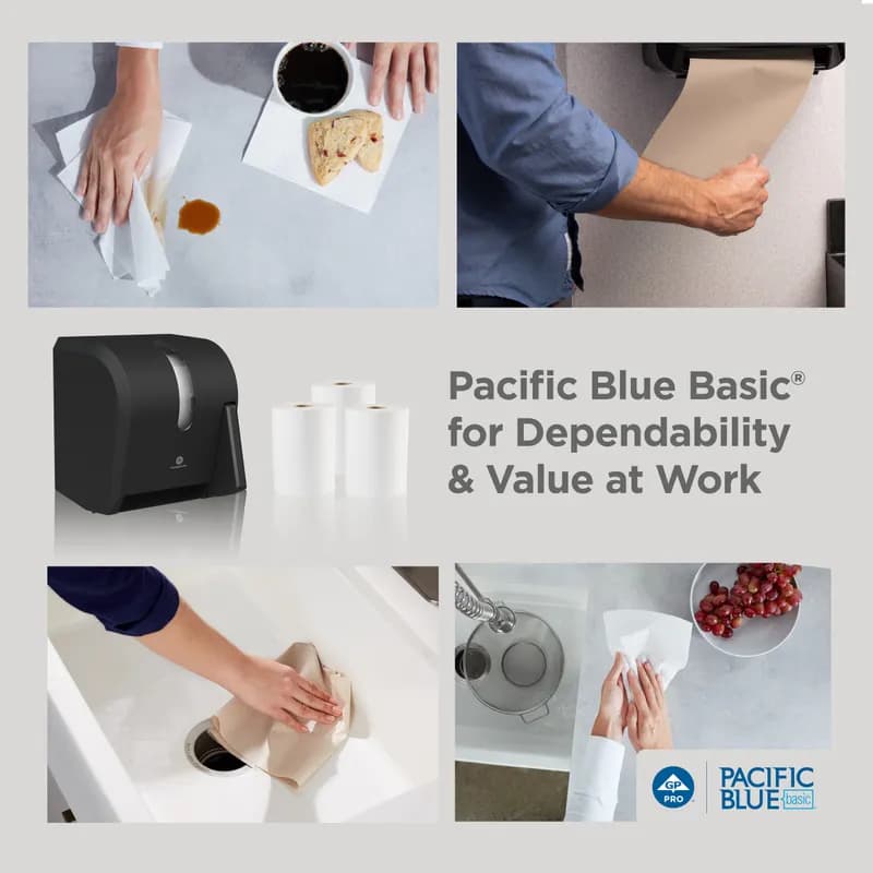 Pacific Blue Basic Roll Paper Towel 7.8X7.875 IN 800 FT 1PLY Kraft Standard Roll EPA Indicator 6/Case