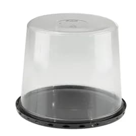 Lid High Dome 6.83X5.5 IN 1 Compartment PET Clear Black Round For Cake Bakery Container Smooth Unhinged 160/Case