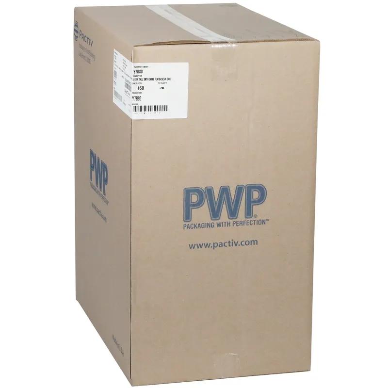 Lid High Dome 6.83X5.5 IN 1 Compartment PET Clear Black Round For Cake Bakery Container Smooth Unhinged 160/Case