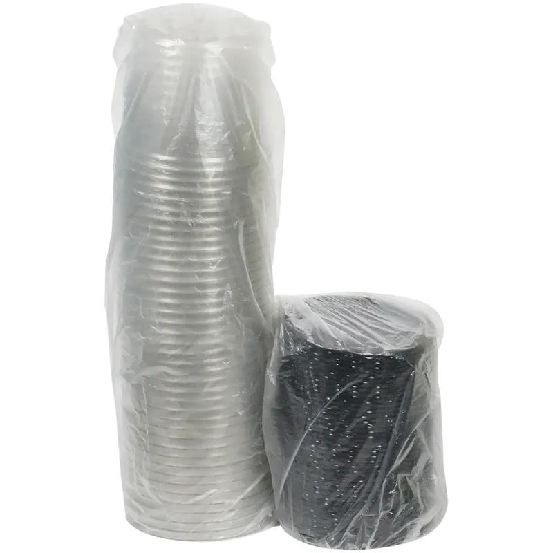 Lid High Dome 6.83X5.5 IN 1 Compartment PET Clear Black Round For Cake Bakery Container Smooth Unhinged 160/Case