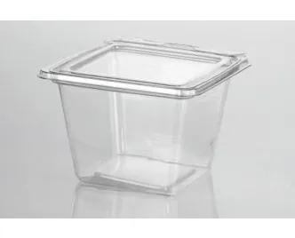 Fresh N' Sealed® Bowl & Lid Combo With Flat Lid 16 OZ PET Clear Square Hinged 240/Case