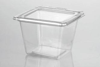 Fresh N' Sealed® Bowl & Lid Combo With Flat Lid 16 OZ PET Clear Square Hinged 240/Case