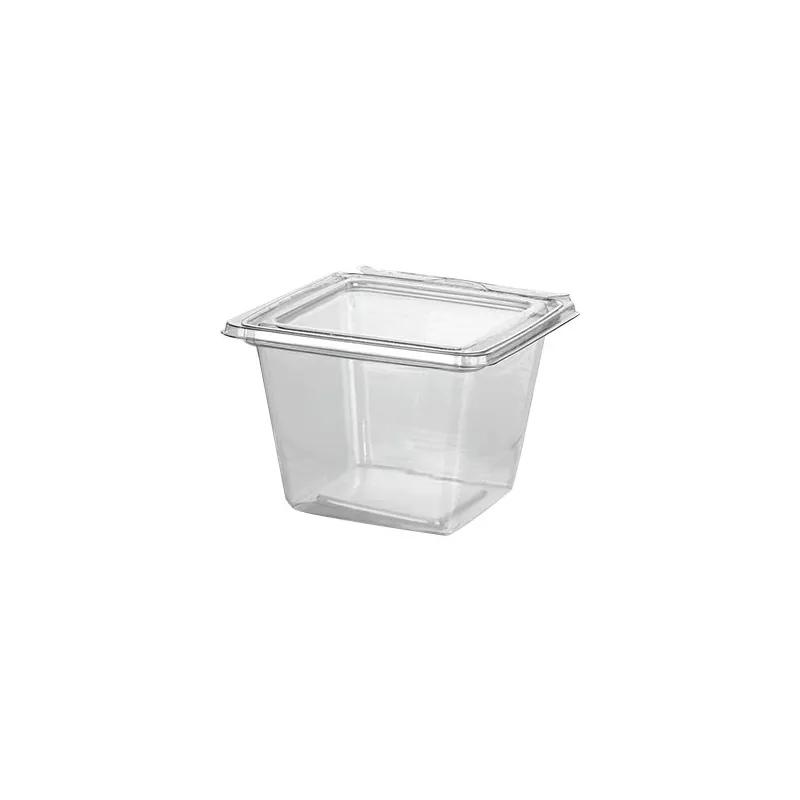Fresh N' Sealed® Bowl & Lid Combo With Flat Lid 16 OZ PET Clear Square Hinged 240/Case