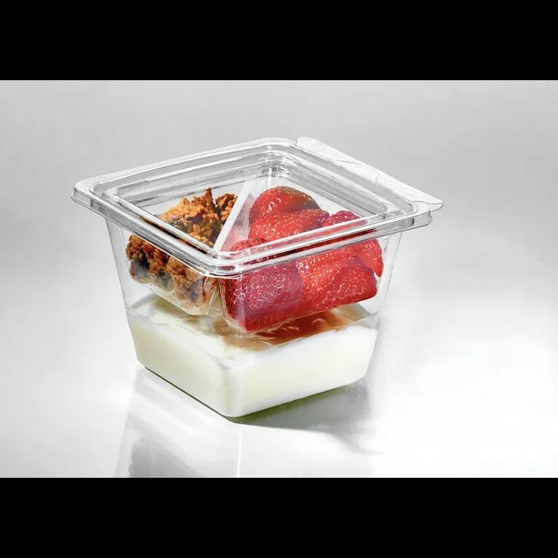 Fresh N' Sealed® Bowl & Lid Combo With Flat Lid 16 OZ PET Clear Square Hinged 240/Case