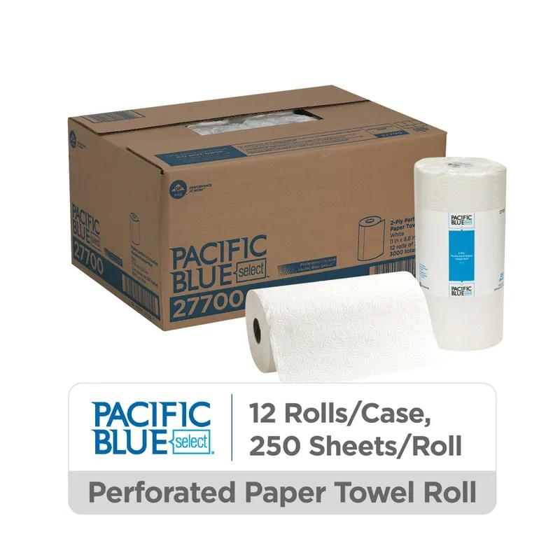 Pacific Blue Select Household & Kitchen Folded Paper Towel Jumbo 8.8X11.5 IN 2PLY White 250 Sheets/Pack 12 Packs/Case