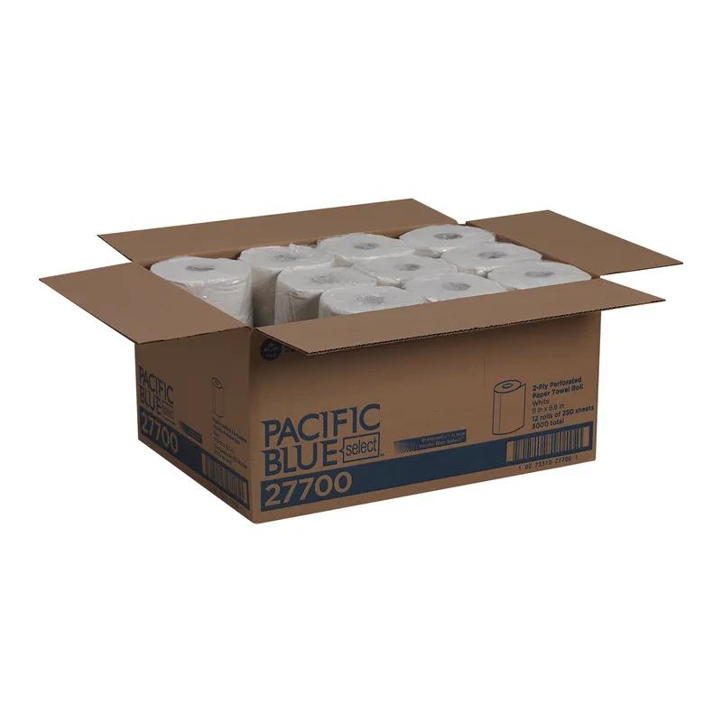 Pacific Blue Select Household & Kitchen Folded Paper Towel Jumbo 8.8X11.5 IN 2PLY White 250 Sheets/Pack 12 Packs/Case