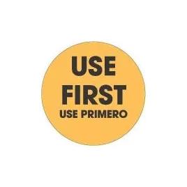 Use Label 3 IN Black Orange Bilingual 500/Roll