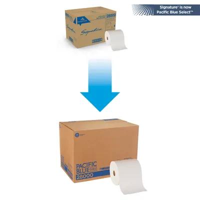 Pacific Blue Select Roll Paper Towel 7.875IN X350FT 2PLY White Standard Roll 2.025IN Core Diameter 12 Rolls/Case