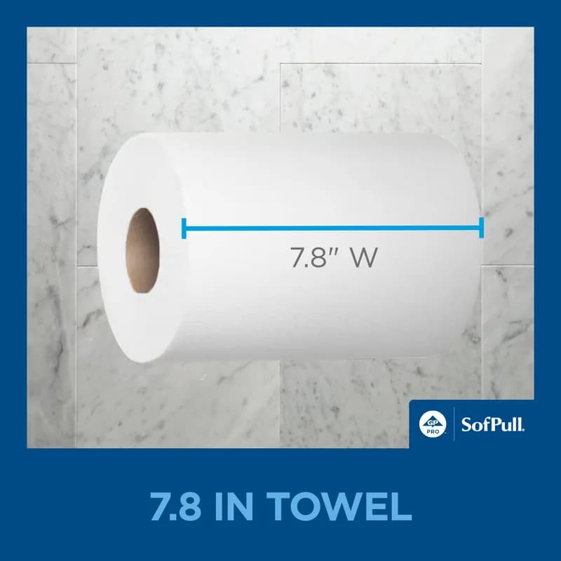 Sofpull® Roll Paper Towel 14.8X7.8 IN 1PLY White Centerpull 225 Sheets/Roll 8 Rolls/Case 1800 Sheets/Case