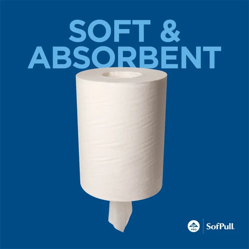 Sofpull® Roll Paper Towel 14.8X7.8 IN 1PLY White Centerpull 225 Sheets/Roll 8 Rolls/Case 1800 Sheets/Case