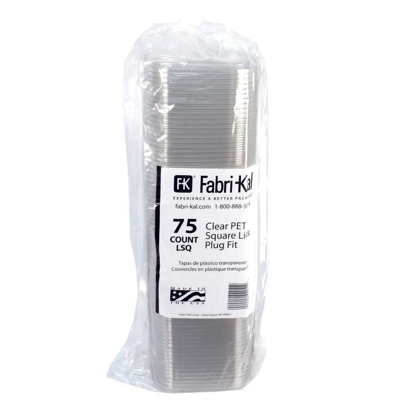 Lid Flat 4.7X4.7X0.4 IN RPET Clear Square For Container 600/Case
