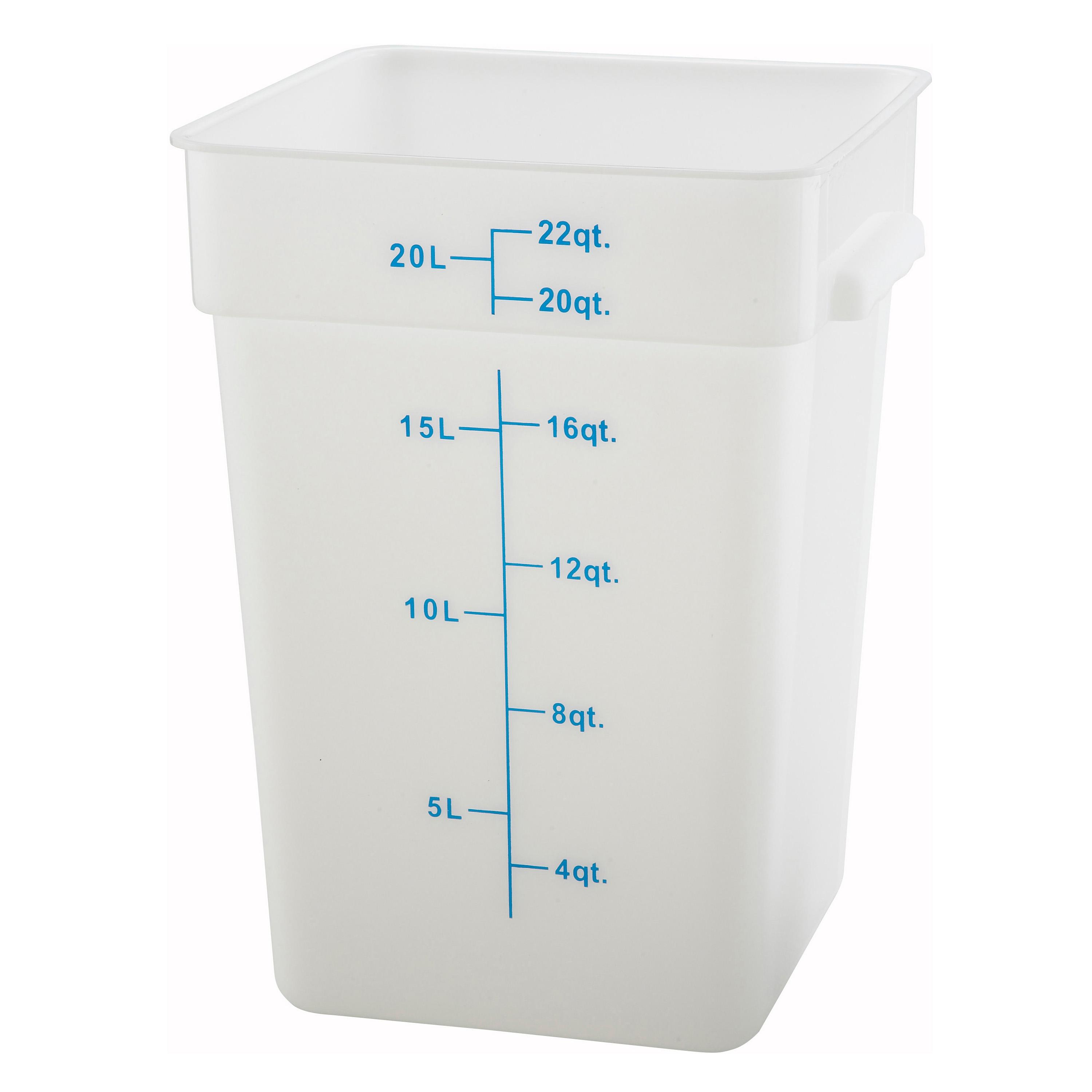 Food Storage Container 22 QT White Square PP Dishwasher Safe 1/Each
