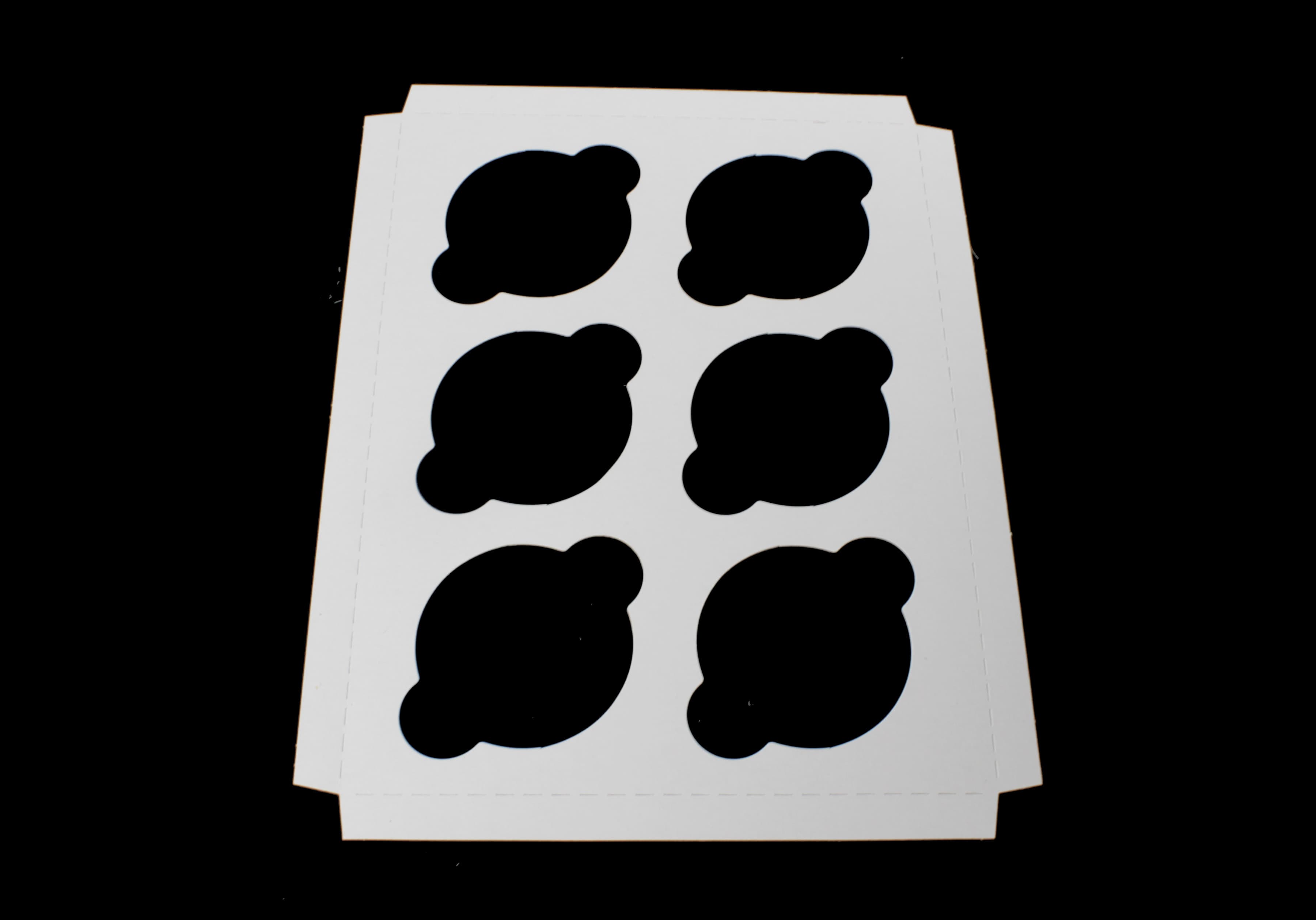 Cupcake Insert Jumbo 11.9375X8.9375X0.625 IN 6 Compartment Cardboard White Kraft 100/Case