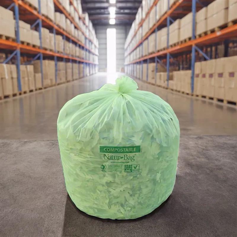 Compostable Liner 28X44 IN 23 GAL Green Plastic 0.9MIL 200/Case