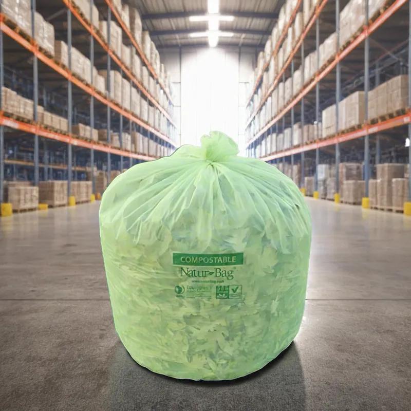 Compostable Liner 28X44 IN 23 GAL Green Plastic 0.9MIL 200/Case